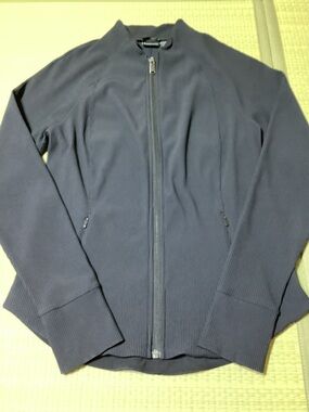 Athleta Salutation Full Zip Ribbed Textured Jacket Black size Large